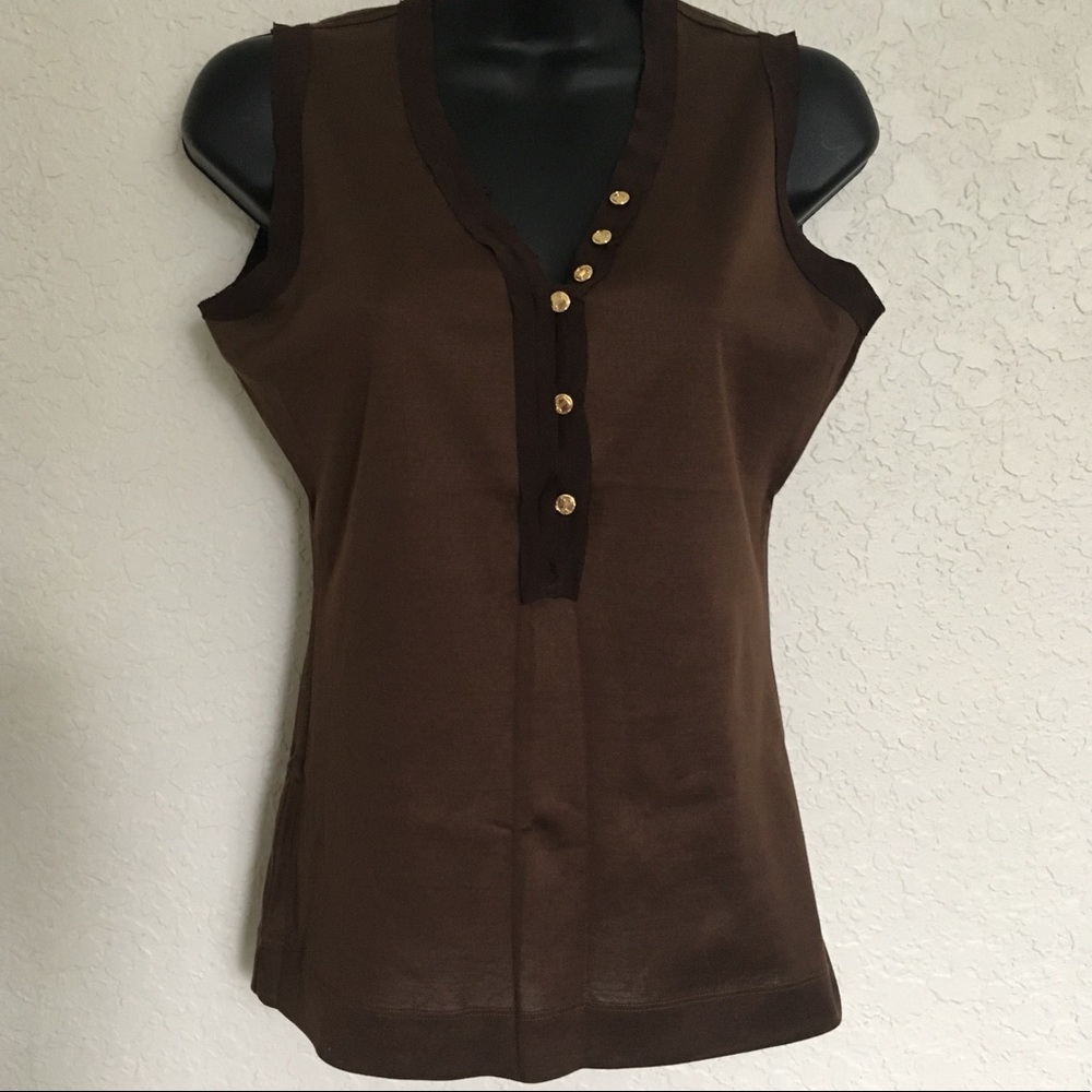 IVANKA TRUMP brown sleeveless top. Size Small